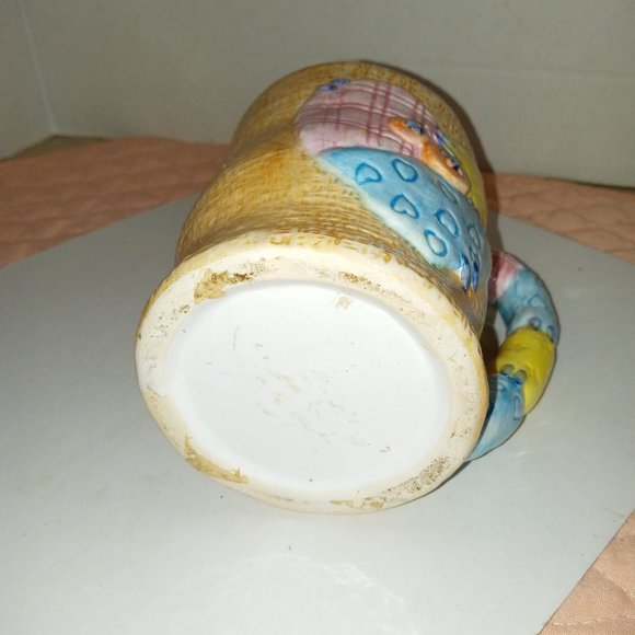 Coffee mug Patchworked heart ceramic Wax melt inside Sweet sugar cookie - Picture 5 of 6